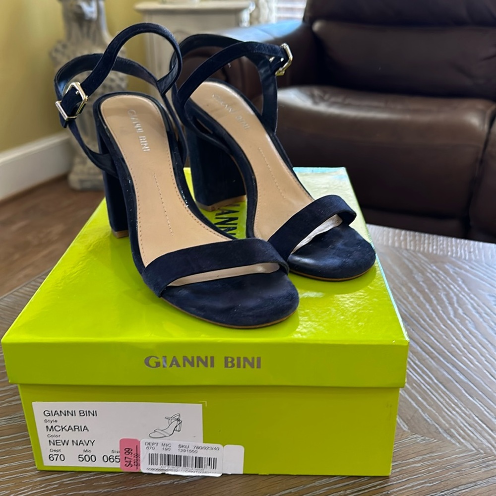 Navy Suede Heels